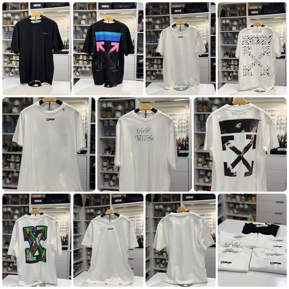 Off-White 5 T-shirt bundle size L - Picture 1 of 13